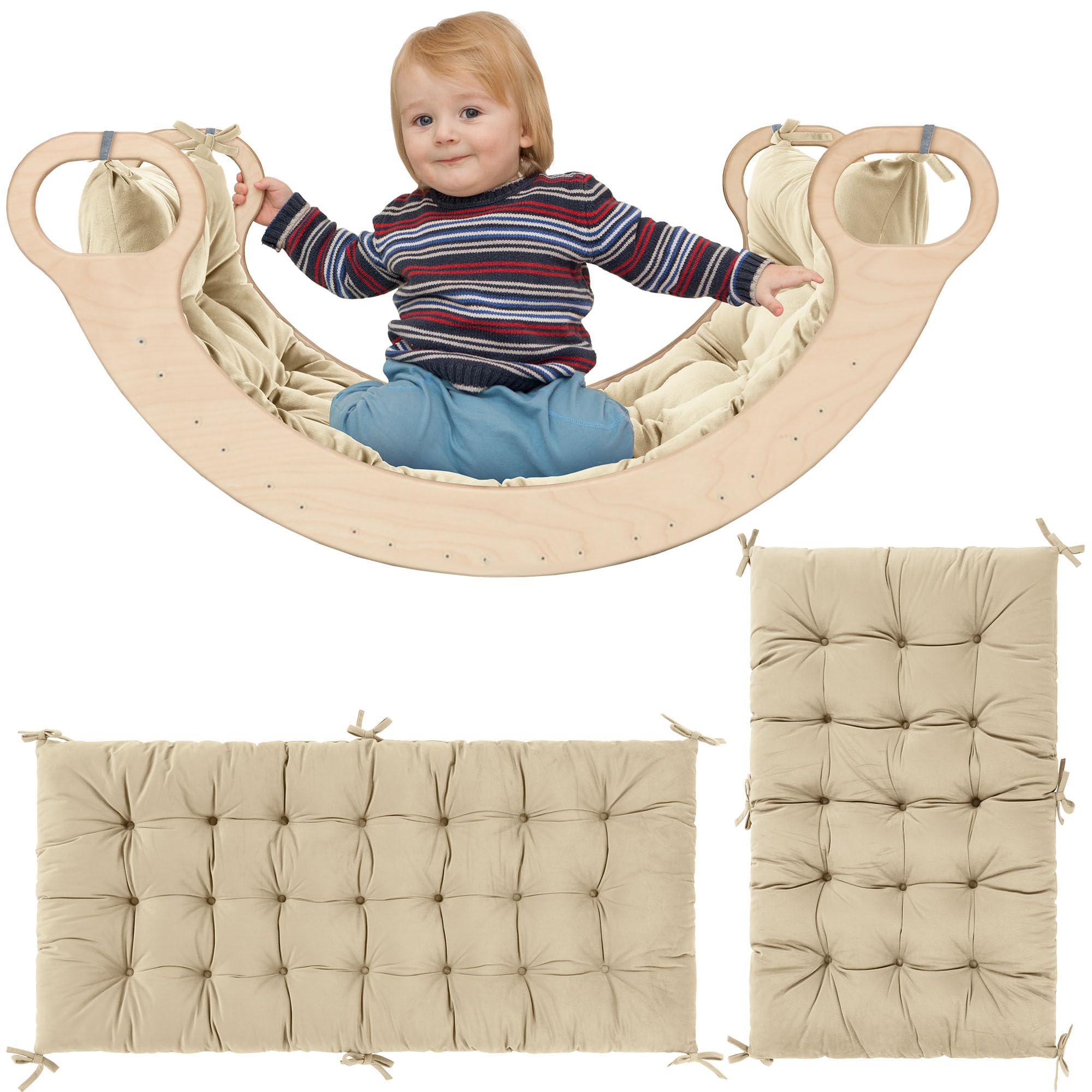 ROYALAY Cushion for Climbing Arch for Kids, Premium Climbing Set Cushion, Arch Cushion Floor Cushion Toddler Nap Mat(43 * 20 * 3inch,Apricot)