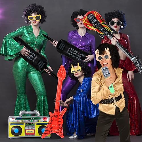 Miniatura 4 de Suministros de fiesta de los años 80 y 90, accesorios de cabina de fotos para recuerdos de fiesta de los años 90 y 80, gafas retro, radio Boombox