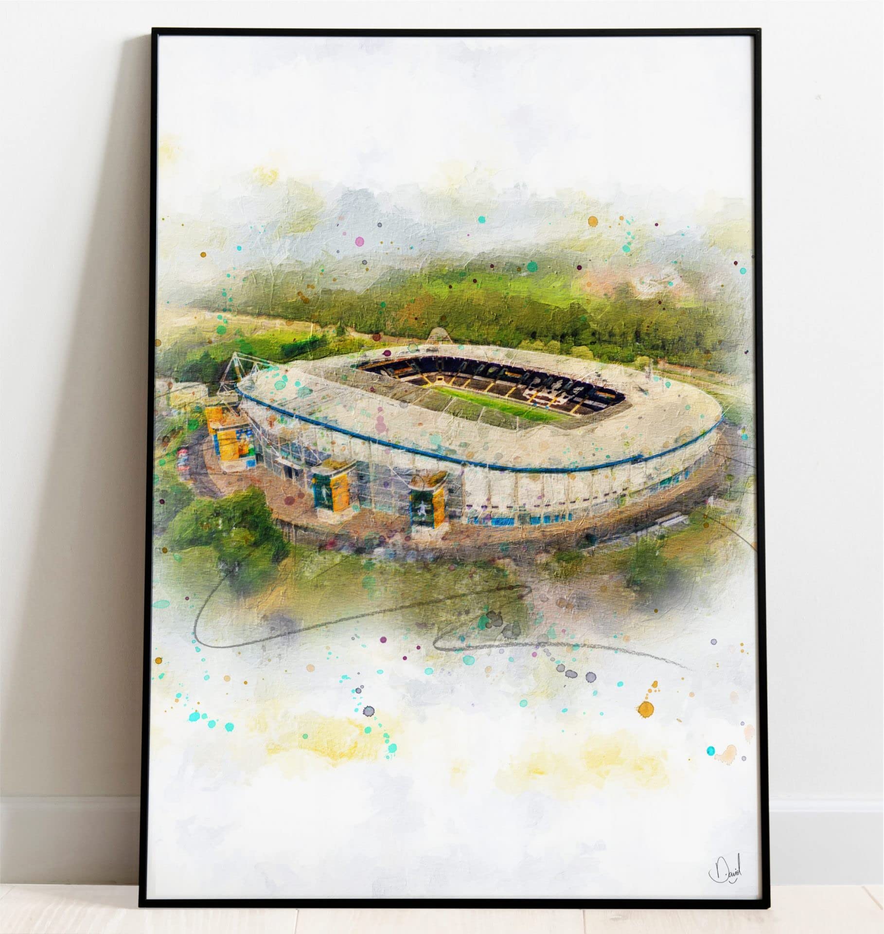 Ultras Fc White Hull City Mkm Stadium Oil Painting Art Print (A3 Canvas - Portrait)