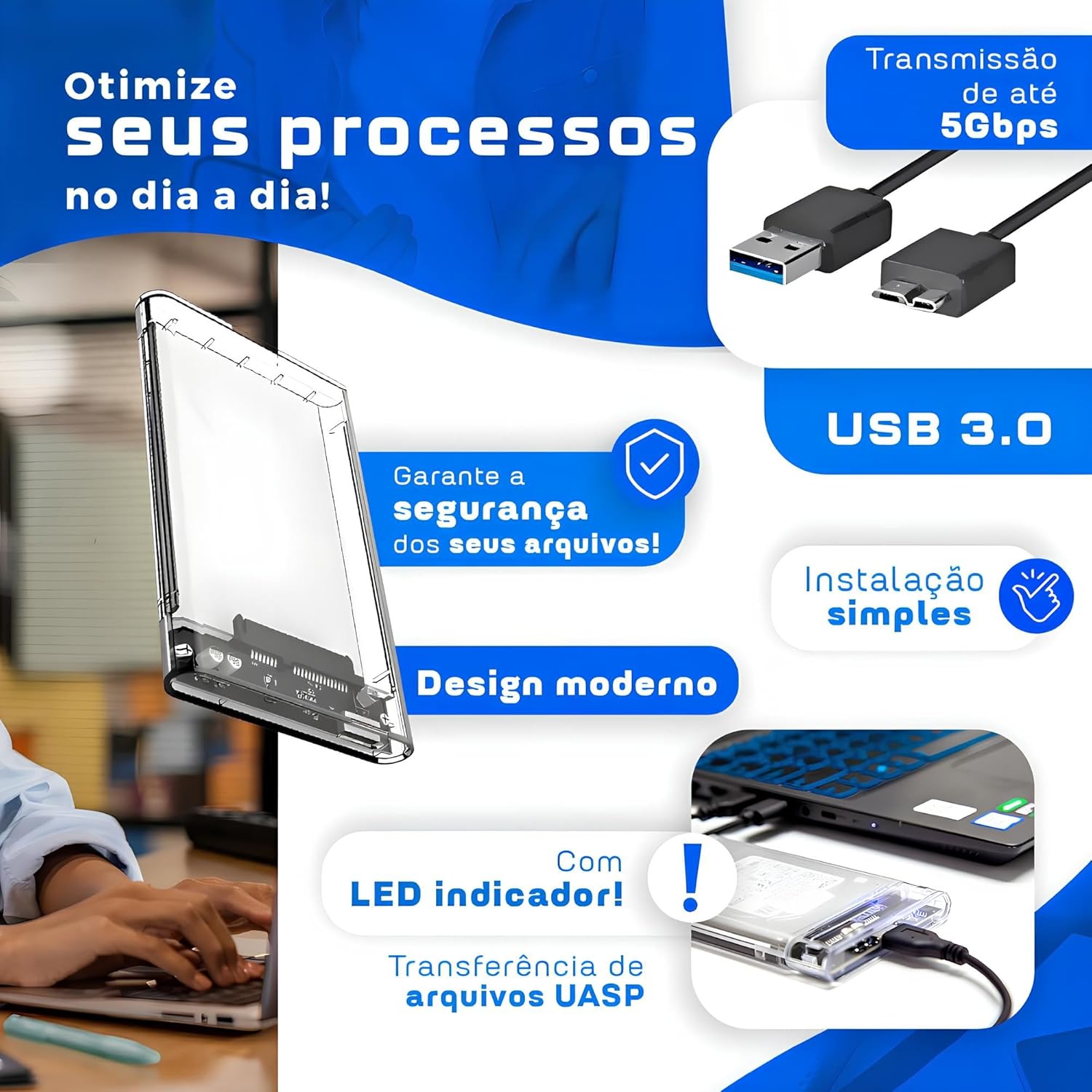 Case HD Externo SATA 3: Review Testado 7 dias Plug & Play 5TB