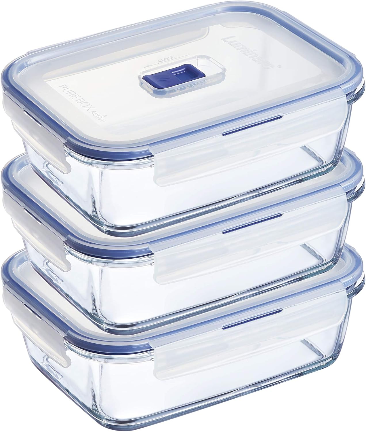 Luminarc P7889 Pure Box Active 6Piece Food Storage Rectangle 5.1 Cup