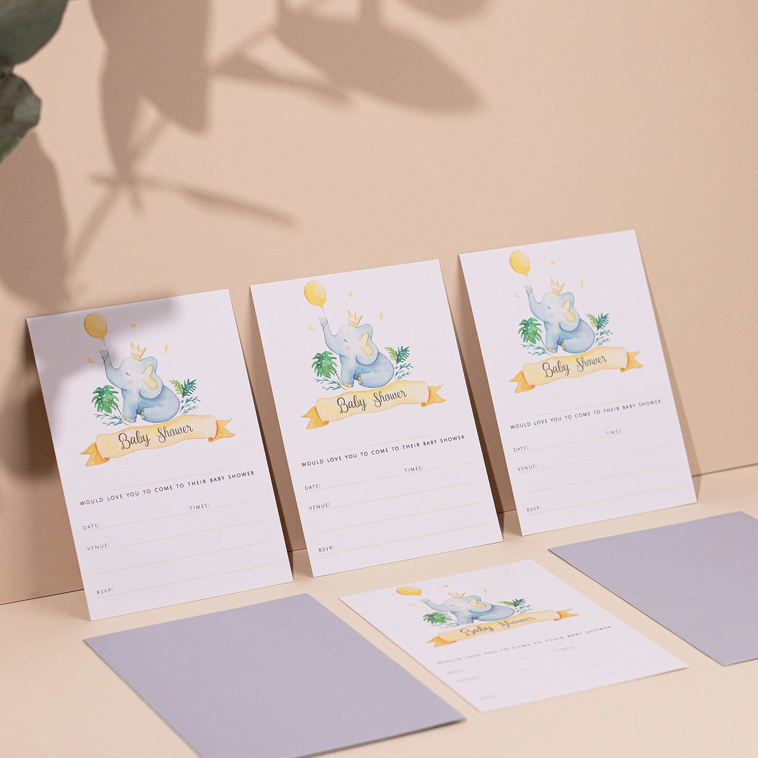 Invito per baby shower con piante ad acquerello | Vettore Gratis