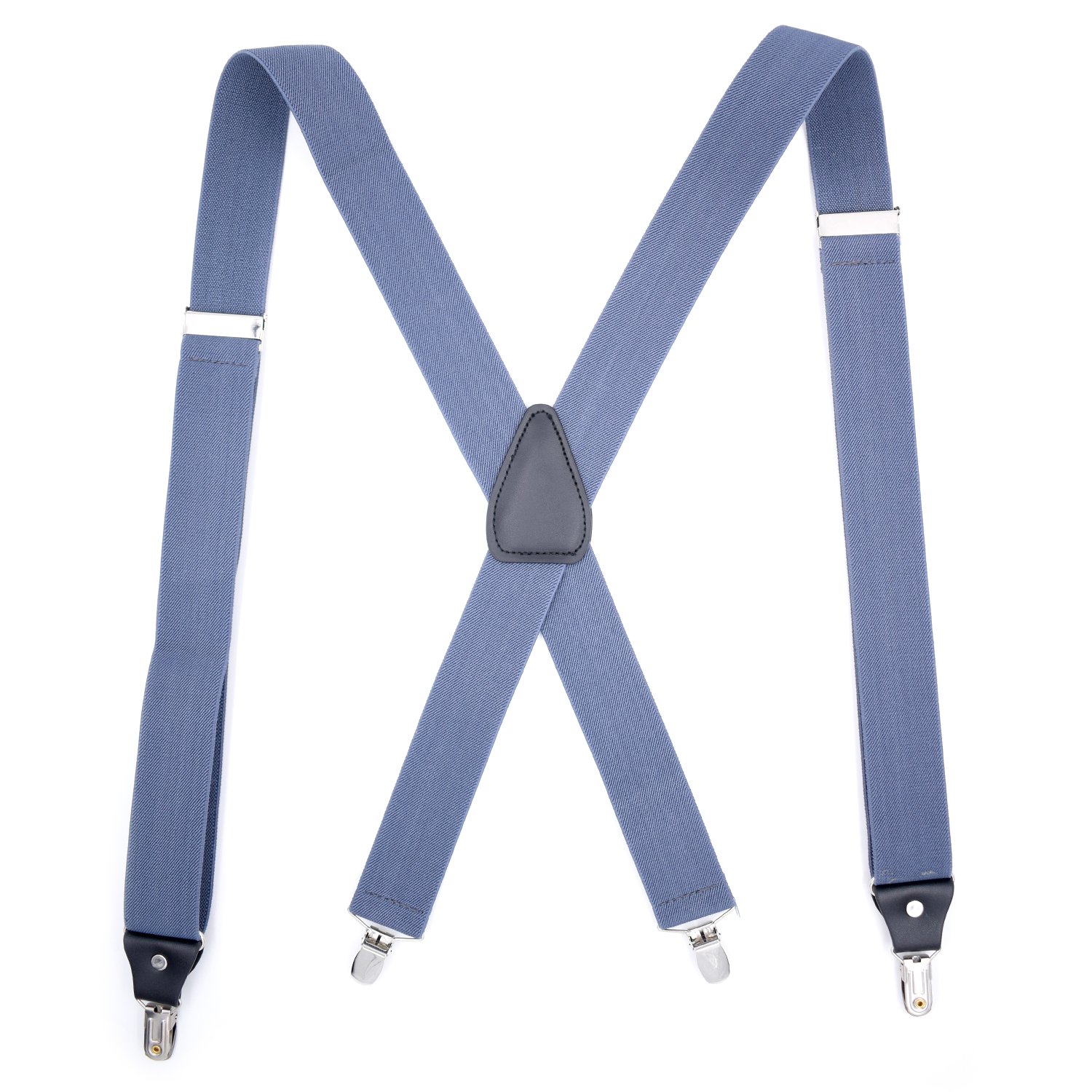 PlayCool Mens Suspenders Adjustable Elastic - Heavy Duty 1.4 Inch Wide X Shape 4 Strong Clips Suspender Braces