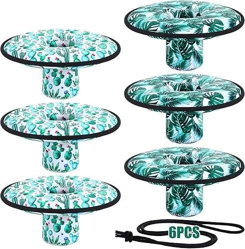 Juego de 6 soportes flotantes de neopreno para bebidas portavasos para piscina flotadores para bebidas en la piscina soporte para cerveza para
