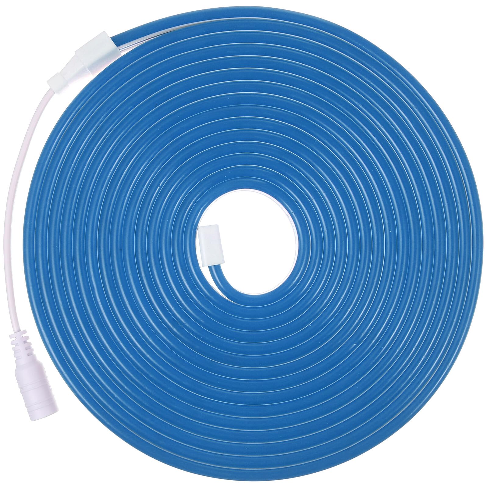 Flexible LED Strip Lights 5m Blue with US Plug, 110v Ac Power, Waterproof Rope Light for Bedroom, Bar, and Outdoor Decoration