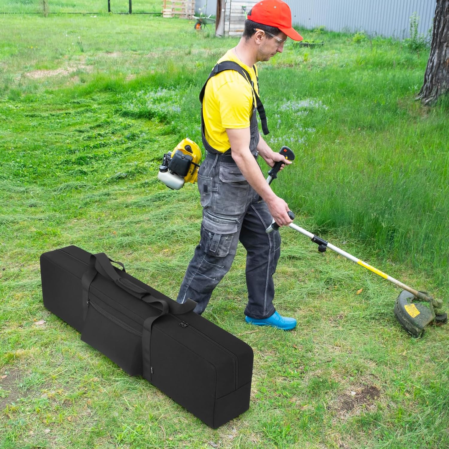 Cordless String Trimmer Carry Bag Electric Grass Trimmer Storage Bag Portable Weed Eater Edger Carrying Case for Handheld Lawn Mower Attachment, Case Only