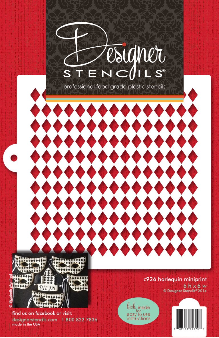 Designer Stencils Harlequin Miniprint Cake
