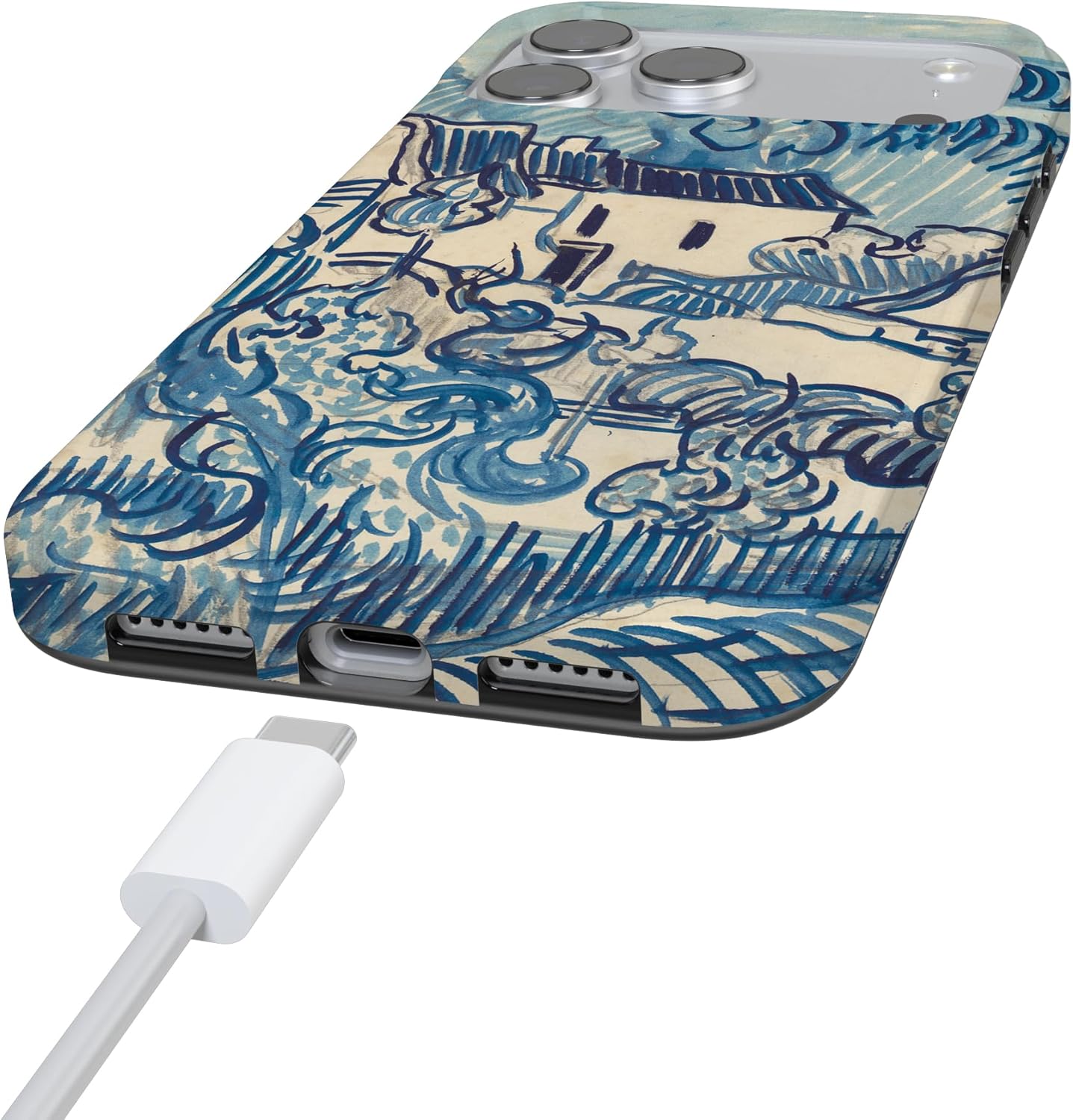 Casely iPhone 17 Pro Max Case | Van Gogh | Landscape with Houses | Compatible with MagSafe | Classic Ultra Slim Design