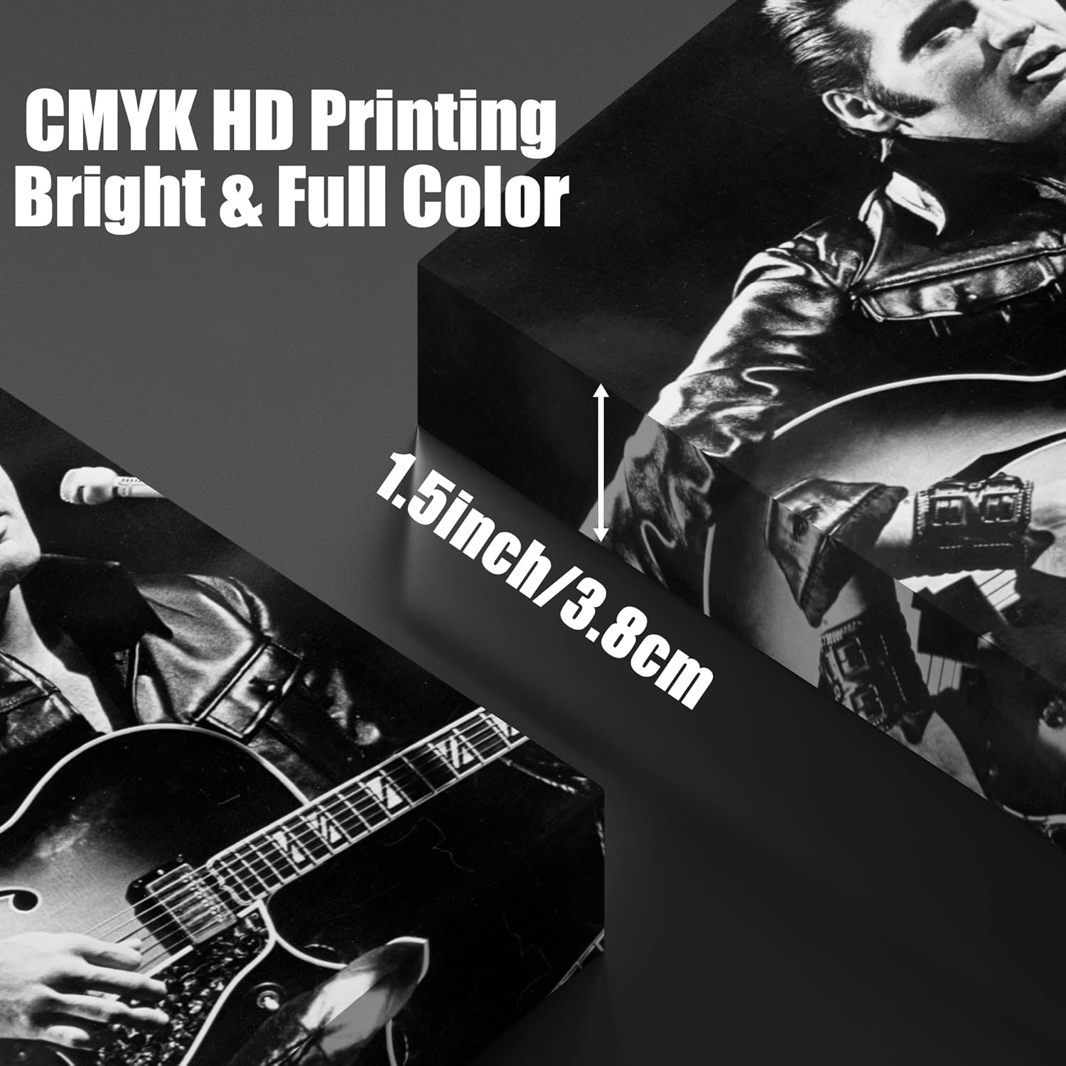 CanvasGarden Elvis Presley Canvas Wall Art, American Celebrity Musician Rock Vintage Poster Black and White Picture Idol Art Decor, Framed Prints for Living Room Bedroom Office Decor, 28x40Inch