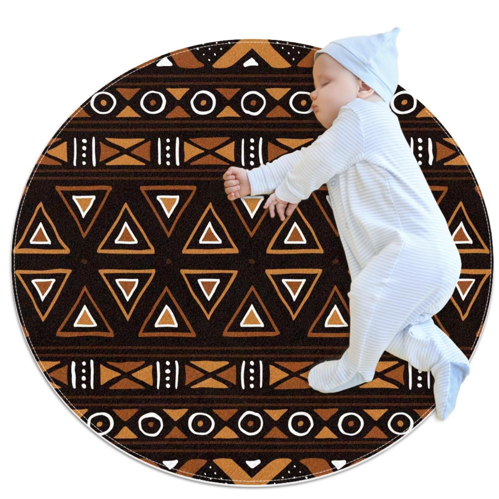 Tapis de salle de bain sécurisé antidérapant ethnique pour protéger la chambre d'enfant
