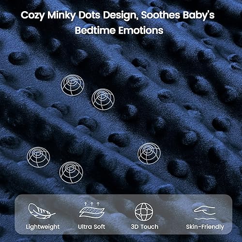 Miniatura 10 de PHF Minky - Manta de bebé para niños y niñas, 40 x 50 pulgadas, manta neutra de doble capa con respaldo de puntos, manta de recepción unisex para