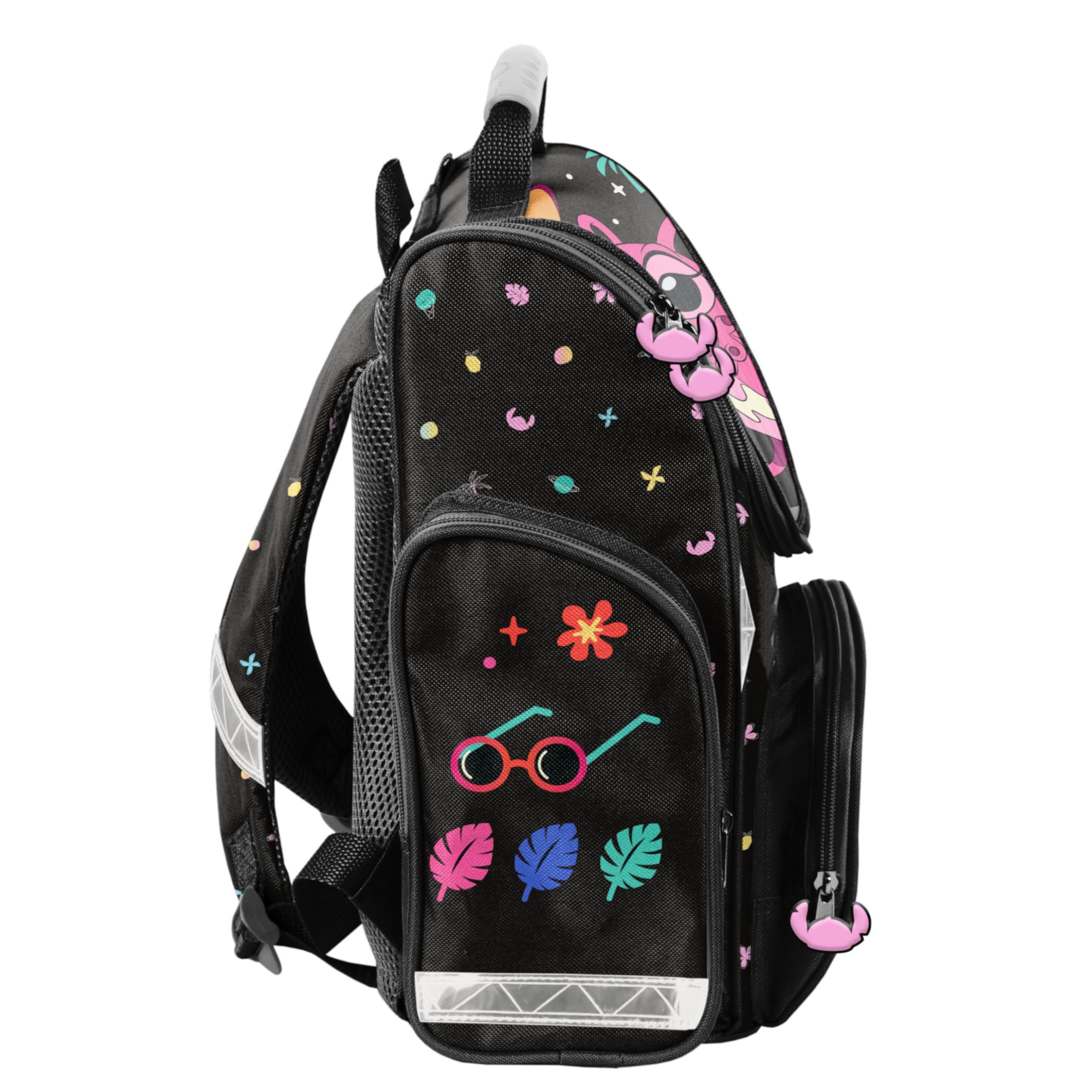 Goldkids - Schulranzen für Jungen und Mädchen - Schul-Rucksack für Kinder mit Federmäppchen - Schuhbeutel und Hausaufgabenheft - Lilo und Stitch Motiv - 1-3 Klasse