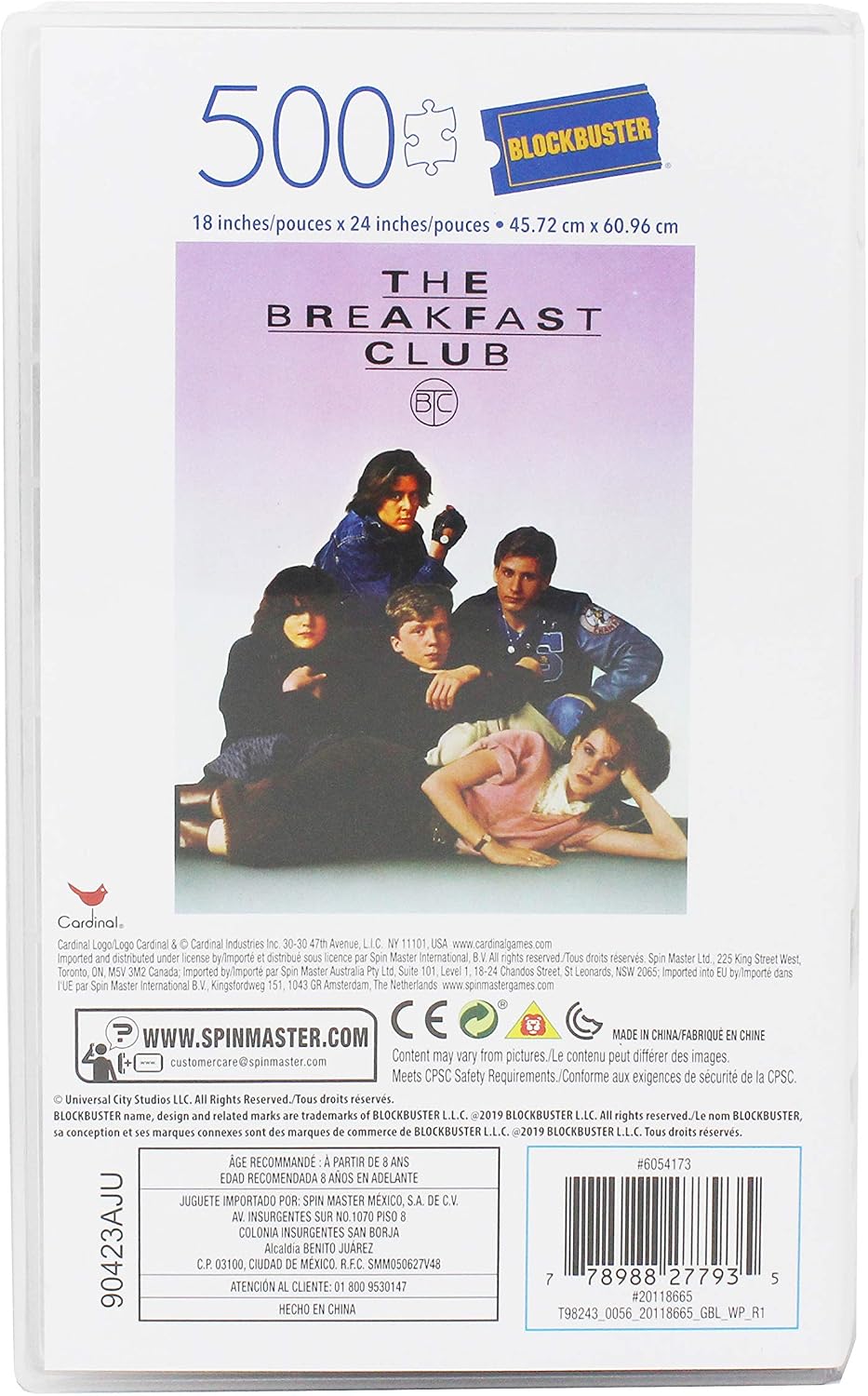 500-Piece Puzzle in Plastic Retro Blockbuster VHS Video Case, The Breakfast Club