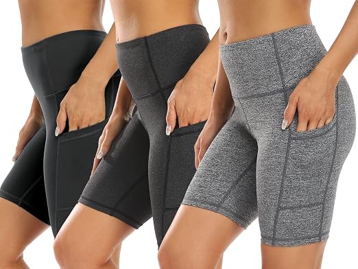 3 Pack High Waist Out Pocket Yoga Short 