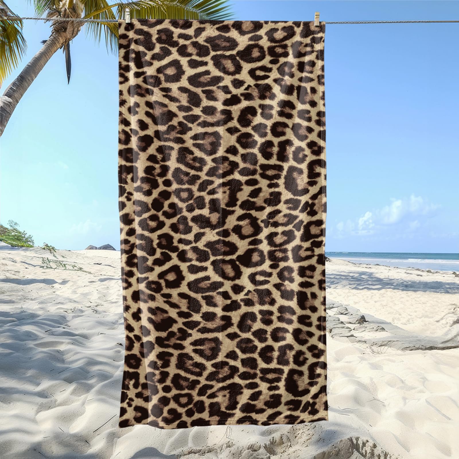 Serviette de PiscineModèle Brun Foncé Serviette Fouta Plage Stylée Personnalisée pour Adultes, Légère Séchage Rapide Anti-Sable, Adaptée Aux Voyages,Yoga et Vacances 100x180 cm