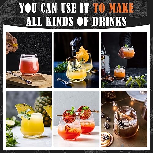 Miniatura 6 de JBHO Vasos de whisky prémium para hombre, juego de vasos de whisky de 6 a 12 onzas, vidrio de cristal sin plomo a la antigua, idea de caja de regalo