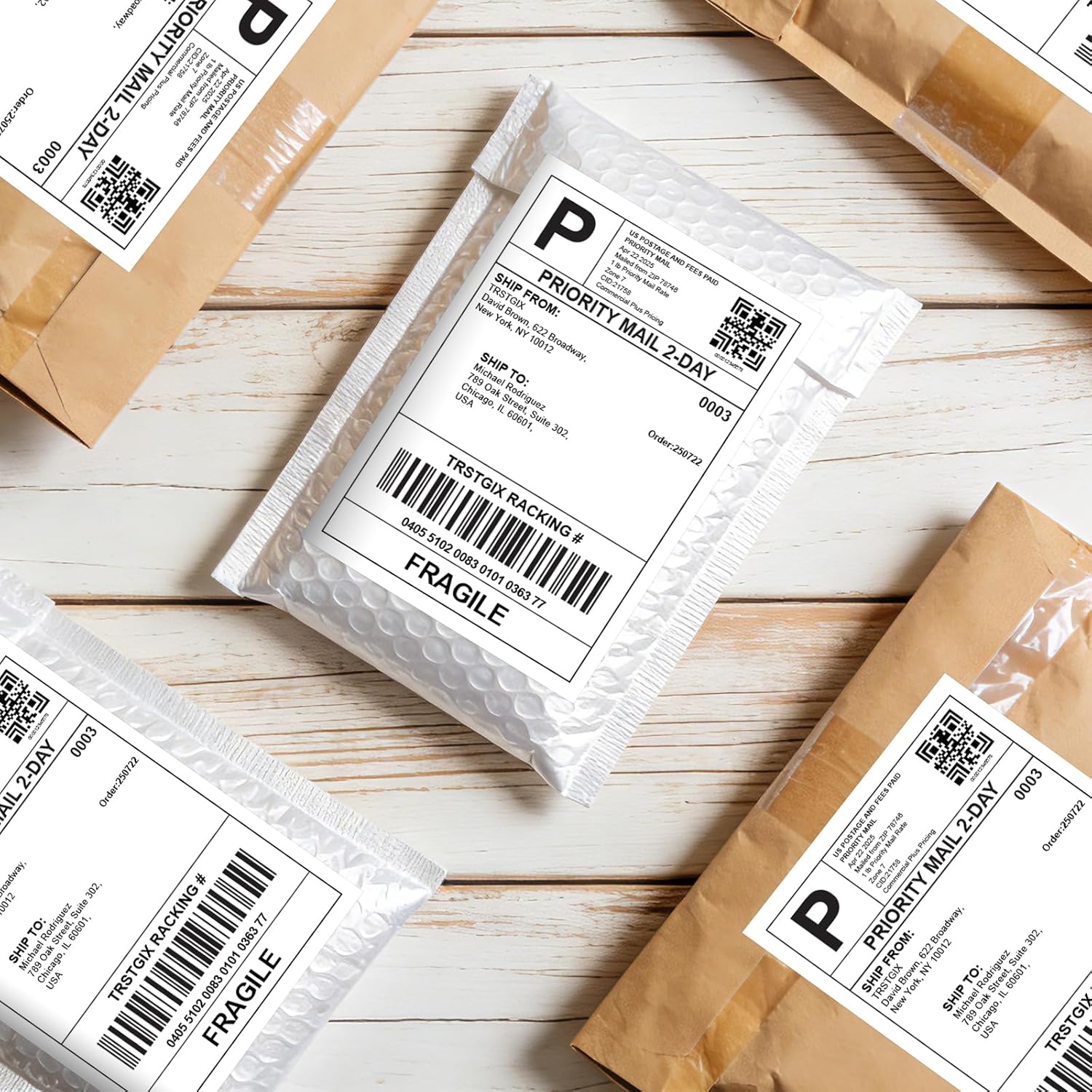 8.5" x 5.5" Address Labels for Laser & Inkjet Printers, 1000 Labels (500 Sheets), Easy Peel Shipping Labels, Strong Adhesive for Mailing, Packages, Organizing, and Custom Printing, TRSTGIX