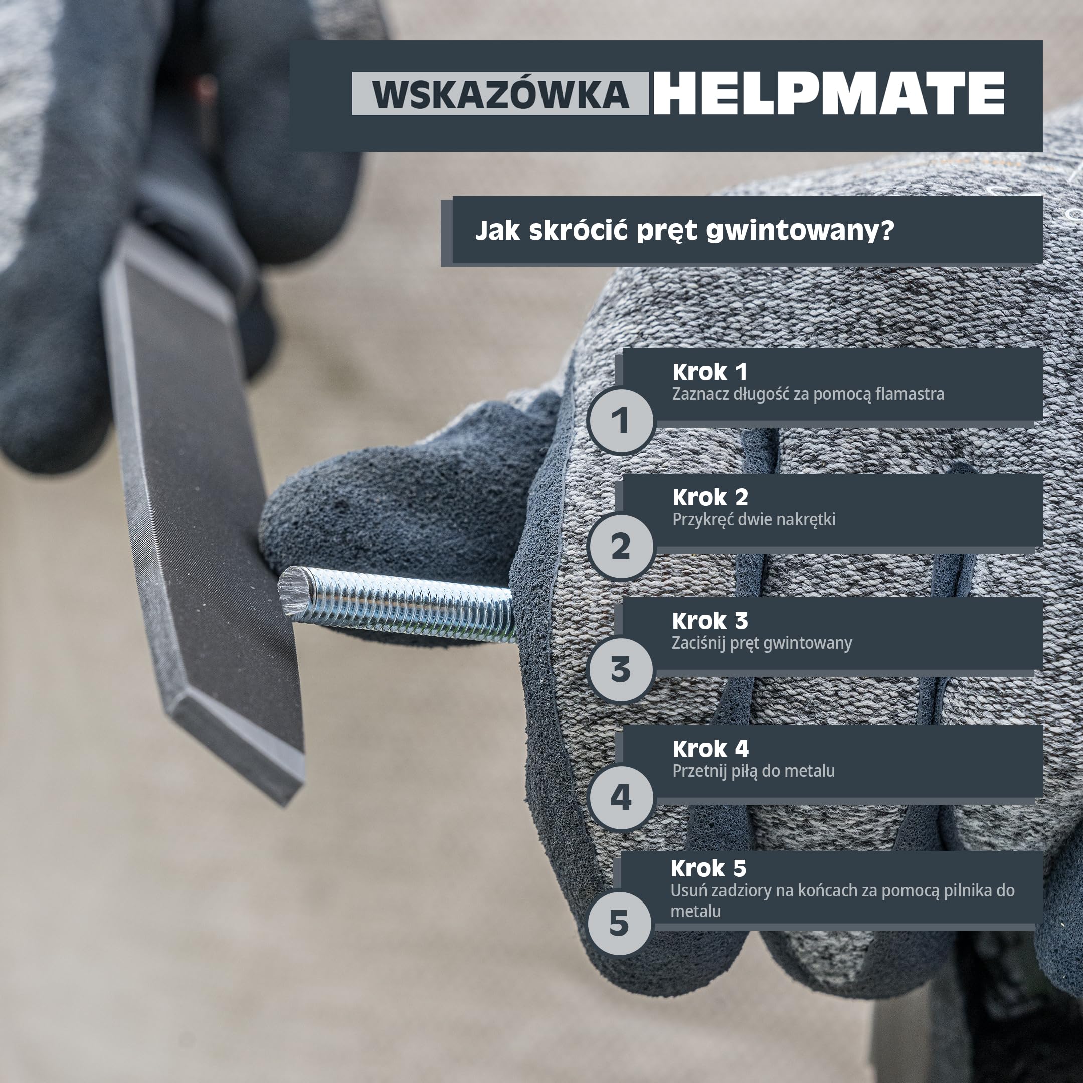 HELPMATE - Pręt gwintowany M6 x 330 mm ze stali ocynkowanej - 2 sztuki pręta gwintowanego z pełnym gwintem metrycznym - Trzpień gwintowany o klasie wytrzymałości 4.8, DIN 976