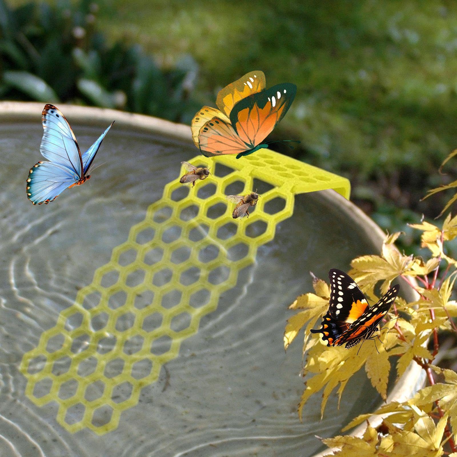 3 Morceaux De Conducteurs D'Abeilles Flottants, Buveurs d'eau À Insectes Colorés, Gare De Papillon D'Abeilles, Jardin À L'Extérieur À L'Extérieur.