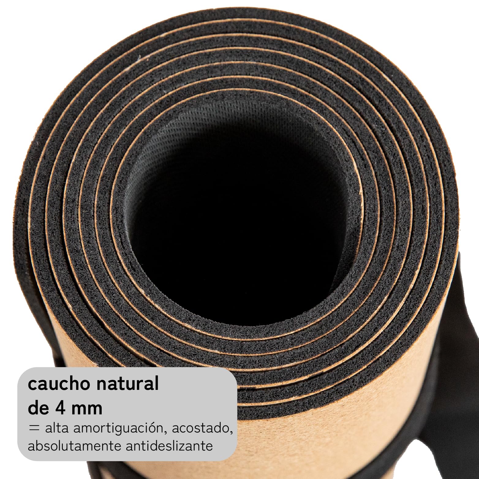 Esterilla de yoga premium de corcho antideslizante: de caucho natural antideslizante y corcho, natural y sostenible, extra ancha y extra gruesa (183 x 66 x 0,4 cm), correa de transporte