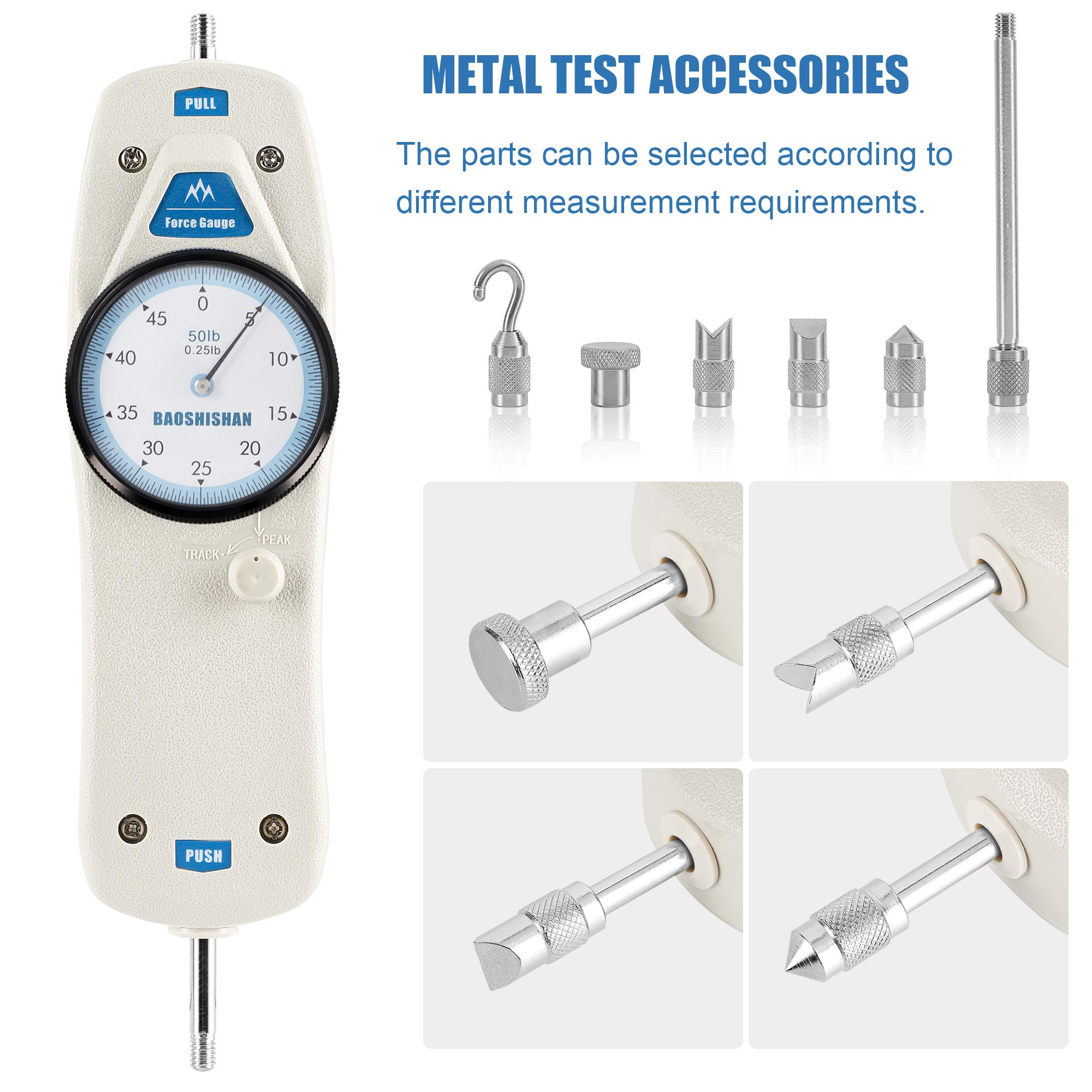BAOSHISHAN 50lb Push Pull Force Gauge Force Tester Meter with