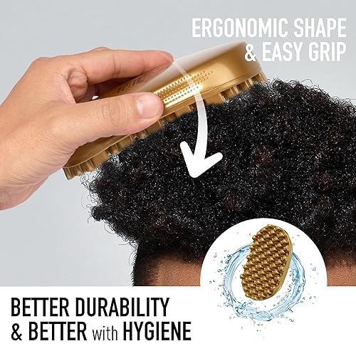 Miniatura 4 de Red by Kiss Bow Wow X Twist King - Cepillo giratorio lavable y duradero para rizos afro, delgado y denso (dorado)