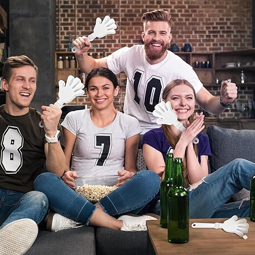 Miniatura 5 de 24 pinzas de mano blancas de 7.5 pulgadas, que hacen ruido, regalos de fiesta, plástico para eventos deportivos, alegrías, baile, baloncesto,