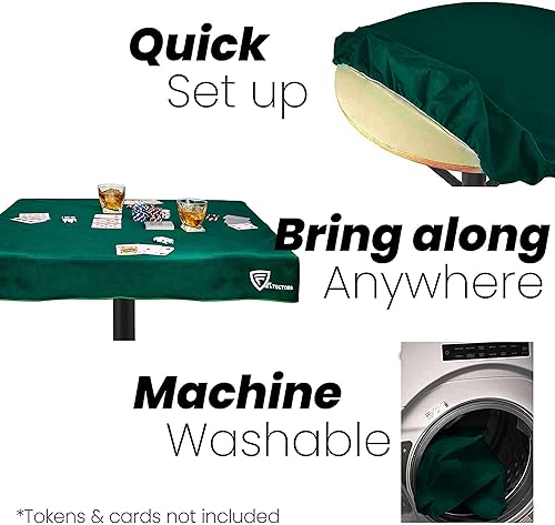 Miniatura 4 de Funda de fieltro para mesas cuadradas de 36 a 38 pulgadas, mantel para juegos de póquer, mahjong, puente y mesa, color verde