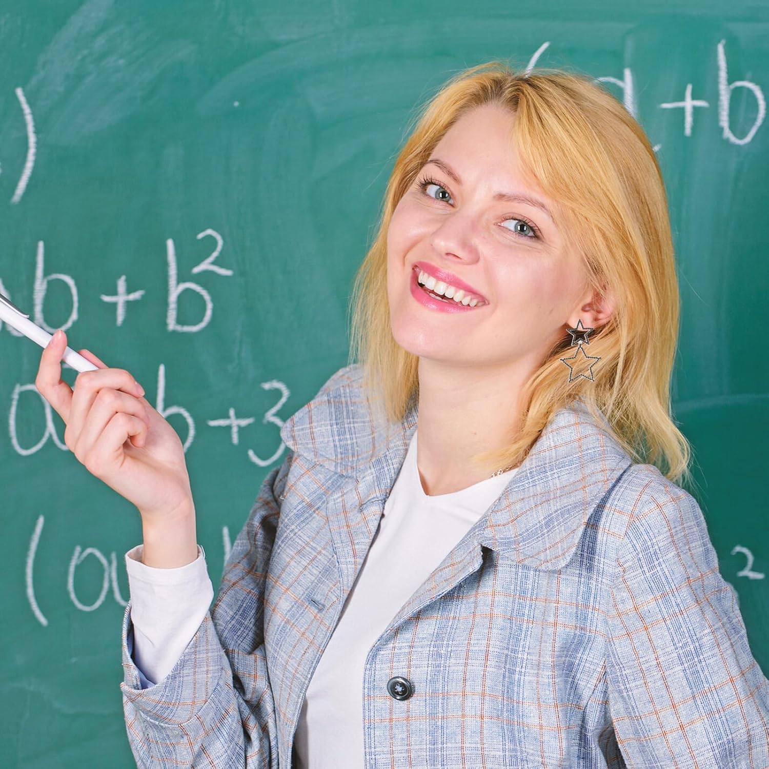 Star Earrings for Women Sparkle Rhinestone Big Star Drop Dangle Earrings Hollow Dangling Earrings Long Double Stud Earrings Jewelry for Lightweight Festival Birthday Party - Image 5