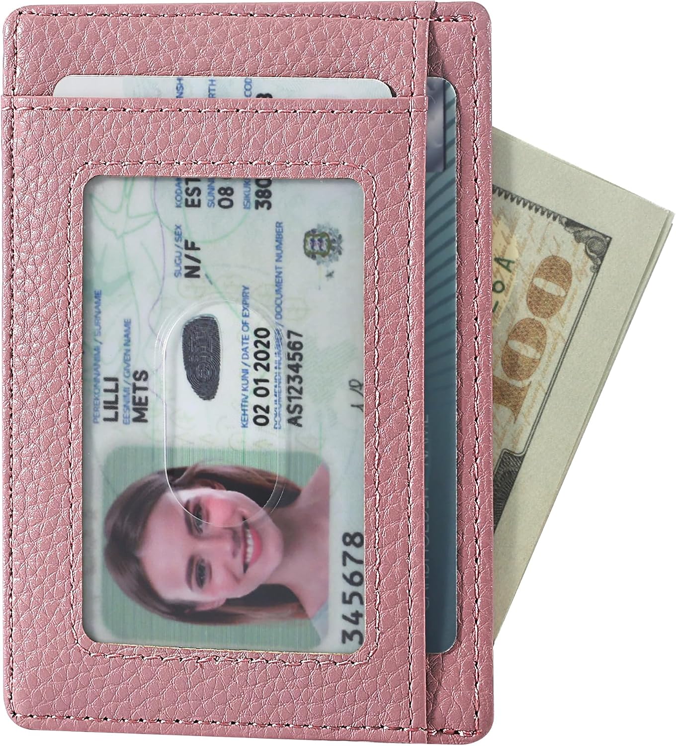 Travelambo Slim Wallet Front Pocket Minimalist Leather RFID Blocking Medium Size image 5