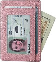Vista 36 de Travelambo Billetera delgada con bolsillo delantero y clip para el dinero con bloqueo de identificación por radiofrecuencia, talla única