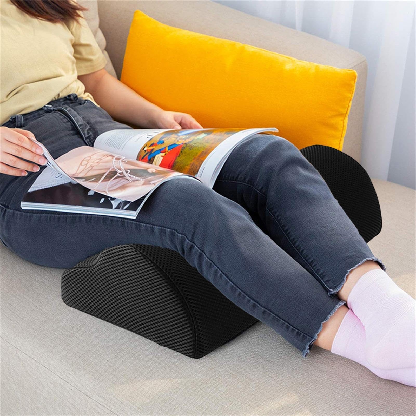 Poggiapiedi ergonomico, comodo poggiapiedi da scrivania da ufficio | cuscino di supporto per gambe in memory foam con supporto morbido e design antipressione, poggiapiedi regolabile per una migl