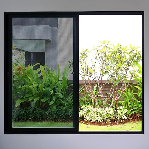 Miniatura 3 de Rollo de malla de fibra de vidrio ajustable de repuesto para patio, ventanas, puertas correderas (negro, 48 x 236.2 pulgadas) - Rollo de pantalla de