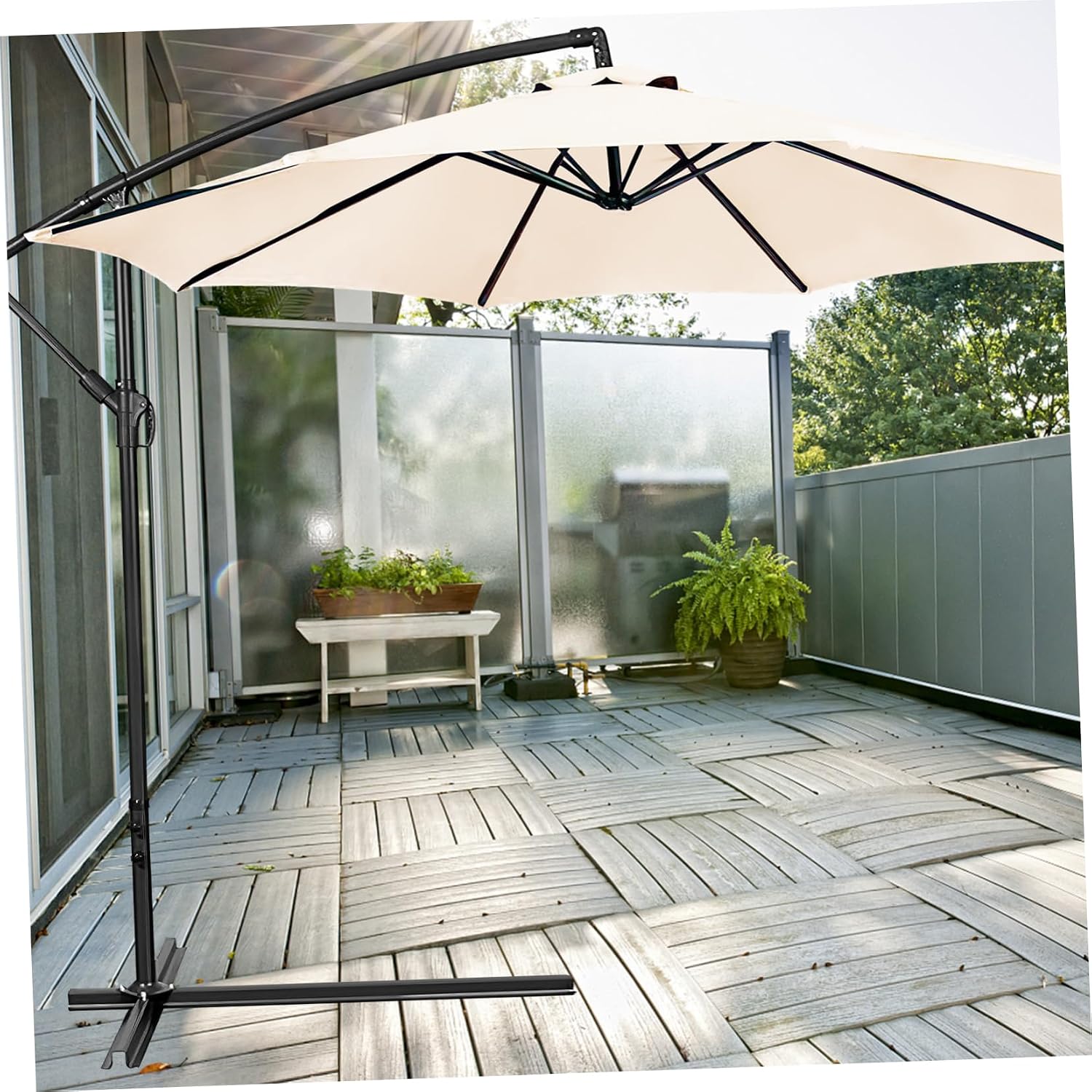 BESPORTBLE Replacement Canopy for Patio Umbrella 2.7m Outdoor Umbrella Canopy Retractable Design