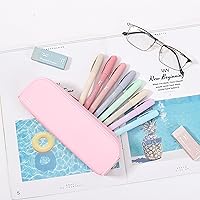 Vista 7 de Mr. Pen - Estuche de silicona para lápices, estuche rosa claro, estuche pequeño, estuche para lápices estético