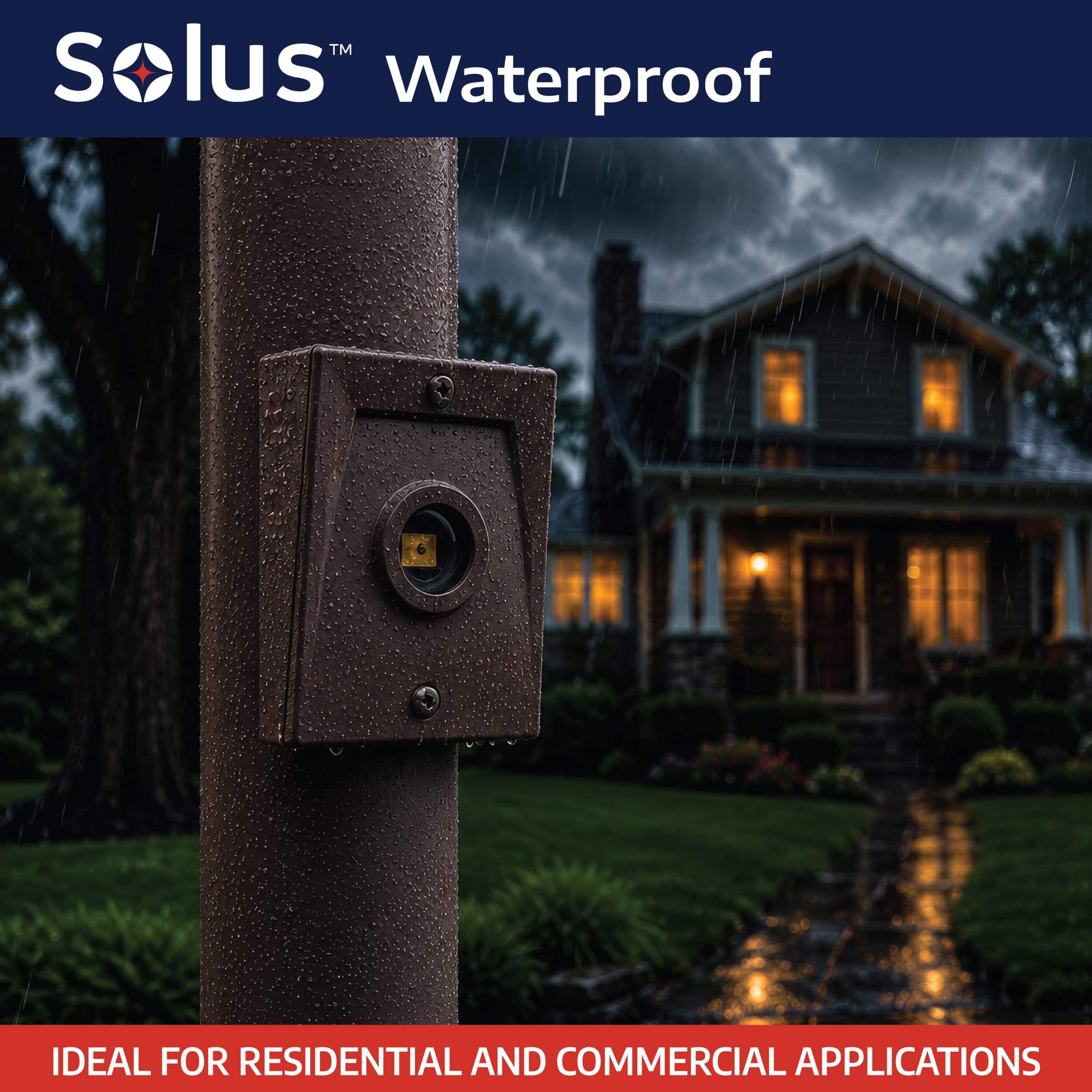 Solus SPC-320Z 120V Automatico Dusk to Dawn Fotocellula Controllo Foto, Sensore Luce Interruttore per Lampade Hardwire Outdoor con Ezee Change Plug, UL, Bronzo
