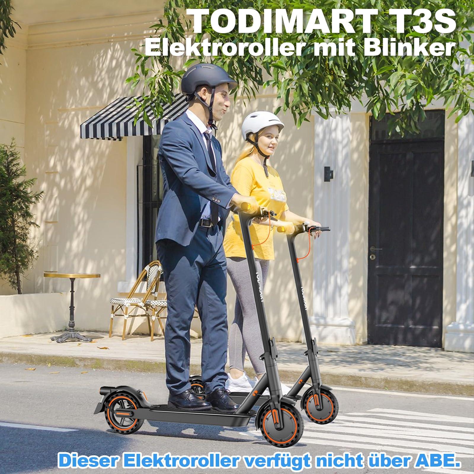 TODIMART E Roller mit Blinker und App T3S, Reichweite von 30–35 Km, einen 36V 7,8Ah Akku und ist EIN Faltbarer E Scooter Roller für Erwachsene mit Pannensicheren Wabenreifen