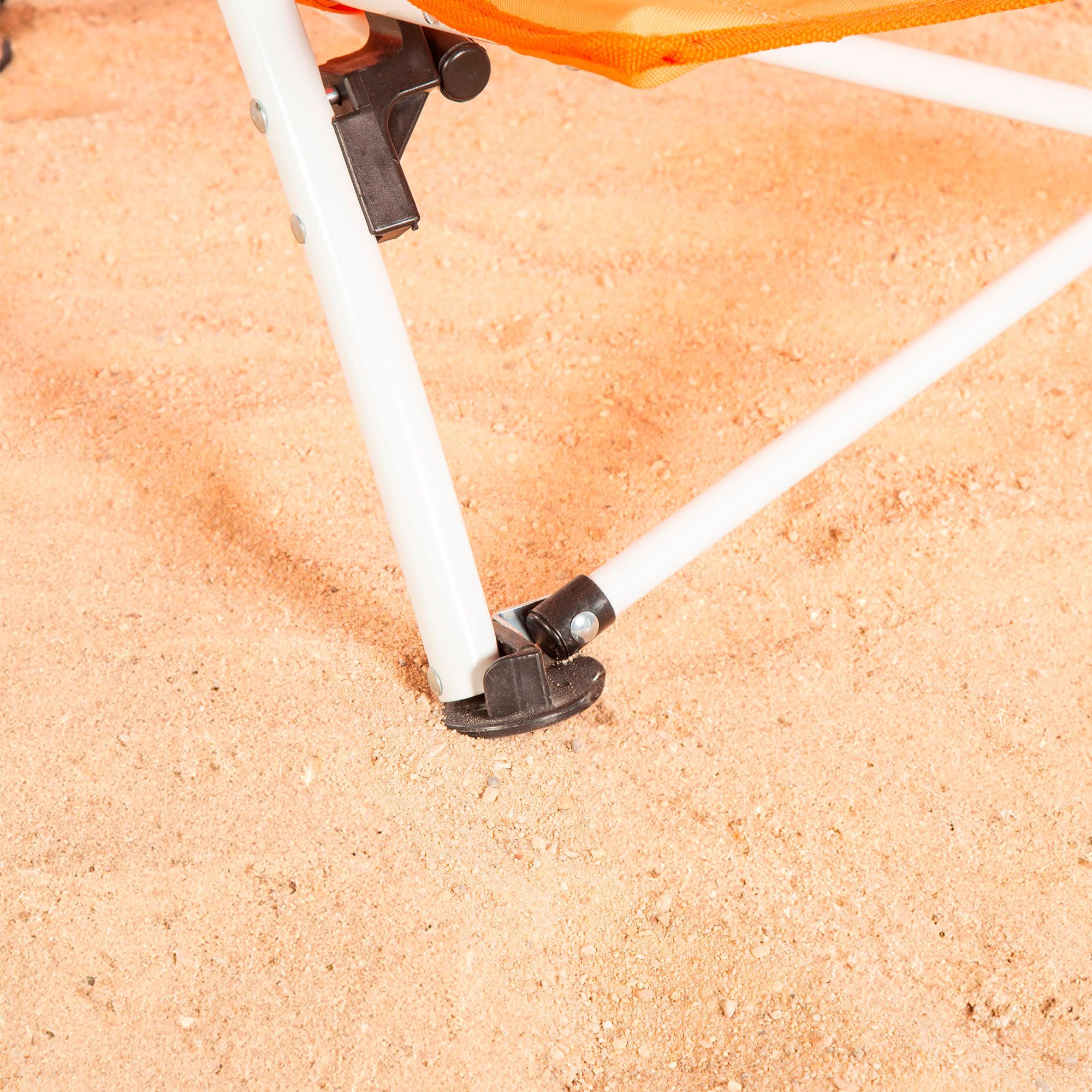 AKTIVE Silla de Playa Plegable Naranja con Bolsillo Lateral, Estructura de Acero, Ligera y fácil de Transportar, para Playa y Camping (62504)