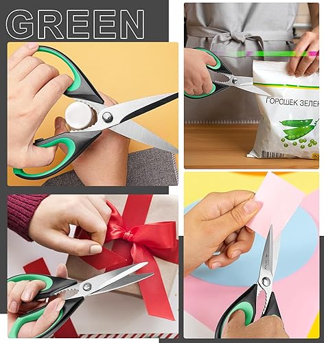 Miniatura 8 de Astercook Tijeras de cocina, tijeras de cocina de alta resistencia, tijeras de mango de polipropileno y TPR, ideales para aves de corral, hierbas,