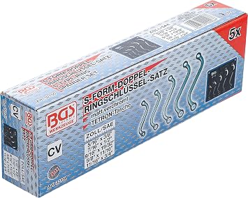 BGS 32150 | S-Type Double Ring Spanner Set | Inch Sizes | 3/8 - 3/4 | 5 pcs.