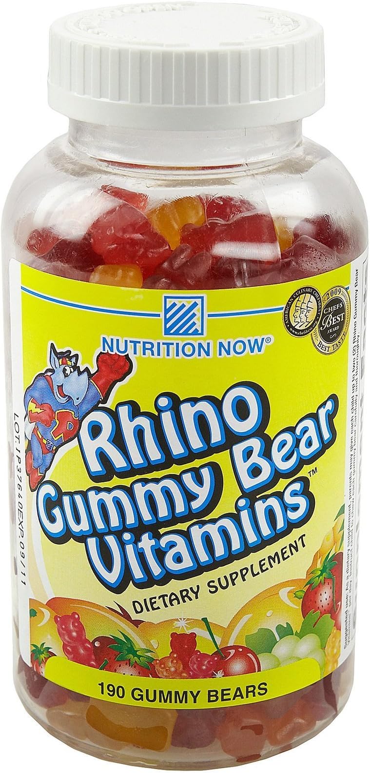 Rhino Gummy Bear Vitamins, 190-Count Bottle