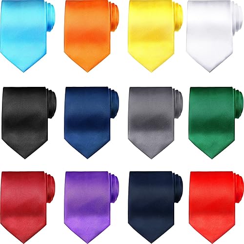 SATINIOR Boys Ties Clip On Ties Solid Color Formal Necktie with Elastic Neck Strap for Kids Graduation School Uniforms