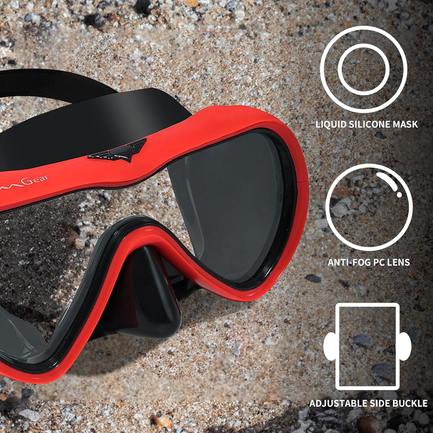 OMGear Diving Mask Snorkeling Gear Kids Adult Snorkel Mask Dive Goggles Silicone Swim Glasses with Nose Cover for Scuba Free Diving Spearfishing Neoprene Strap Cover Impact Resistance