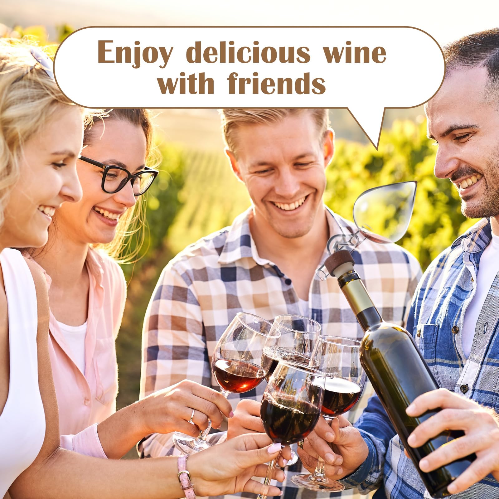 CHENGU Lot de 2 aérateurs de vin avec aérateur et bec verseur Rouge/blanc