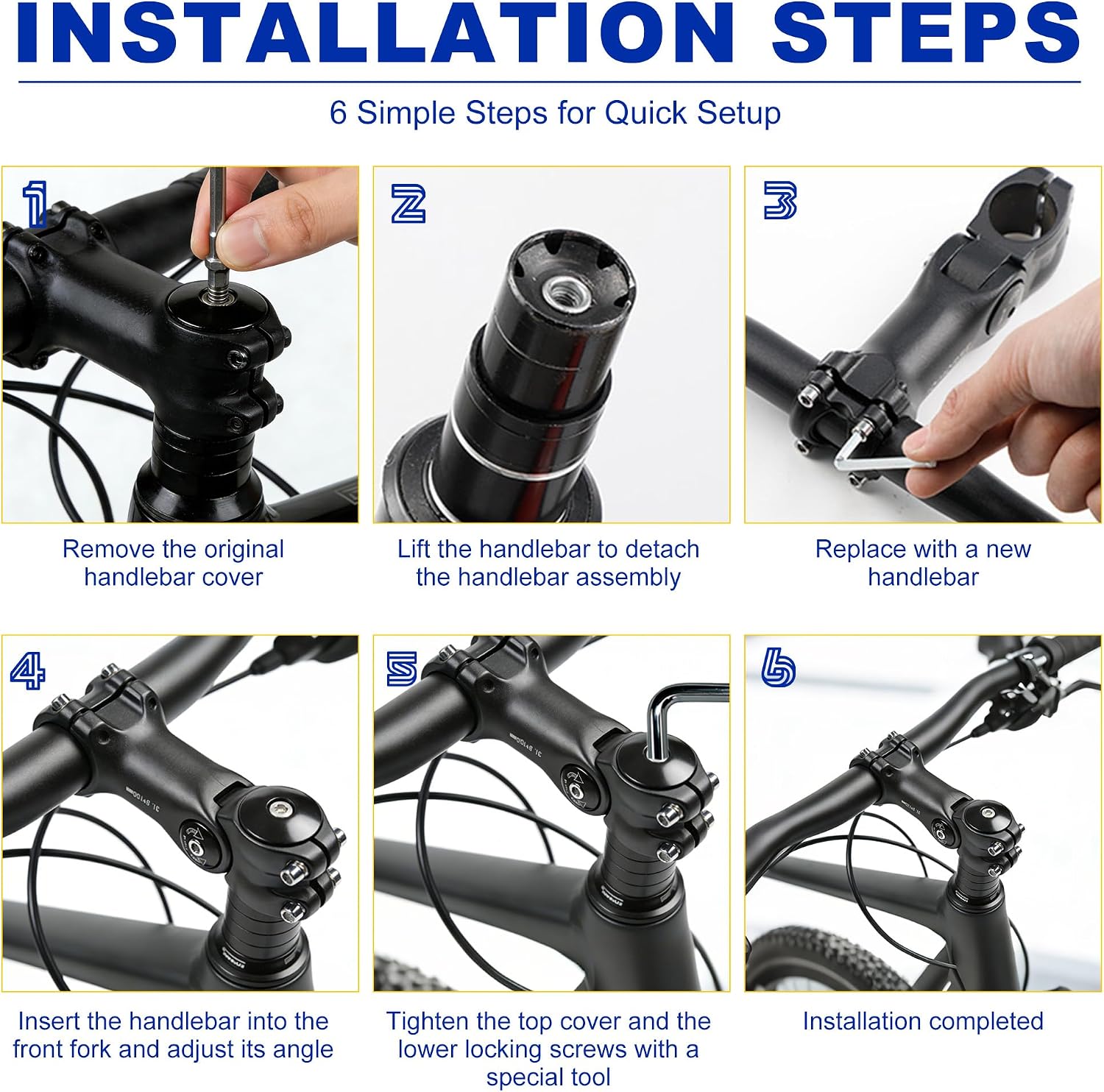 Adjustable Bike Stem 31.8mm,60° Angle MTB Stem for Enhanced Control,6061 Aluminum,Bike Stem Riser & Extender for Road & City Bikes
