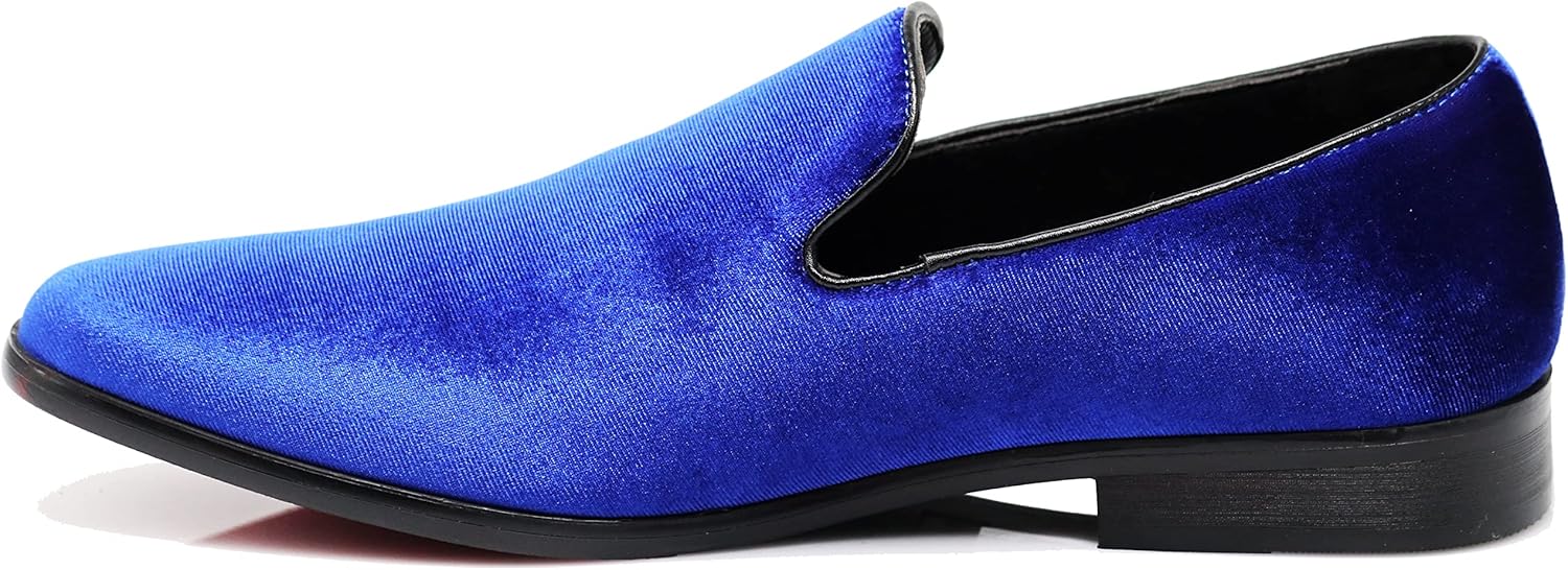 SPT03 Men's Vintage Plain Velvet Dress Loafers Slip On Shoes Classic Tuxedo Dress Shoes - Image 3