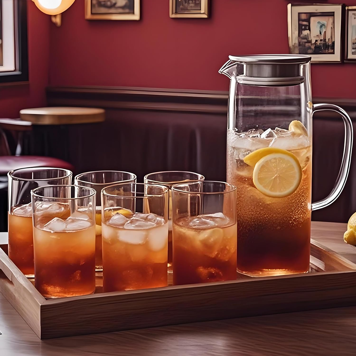 1.5 L Glass Pitcher with Lid Water Jug, Juice Jug, Glass Iced Tea Pitchers, Water Filter Pitcher for Coffee, Milk, Cold or Hot Beverages - Image 6