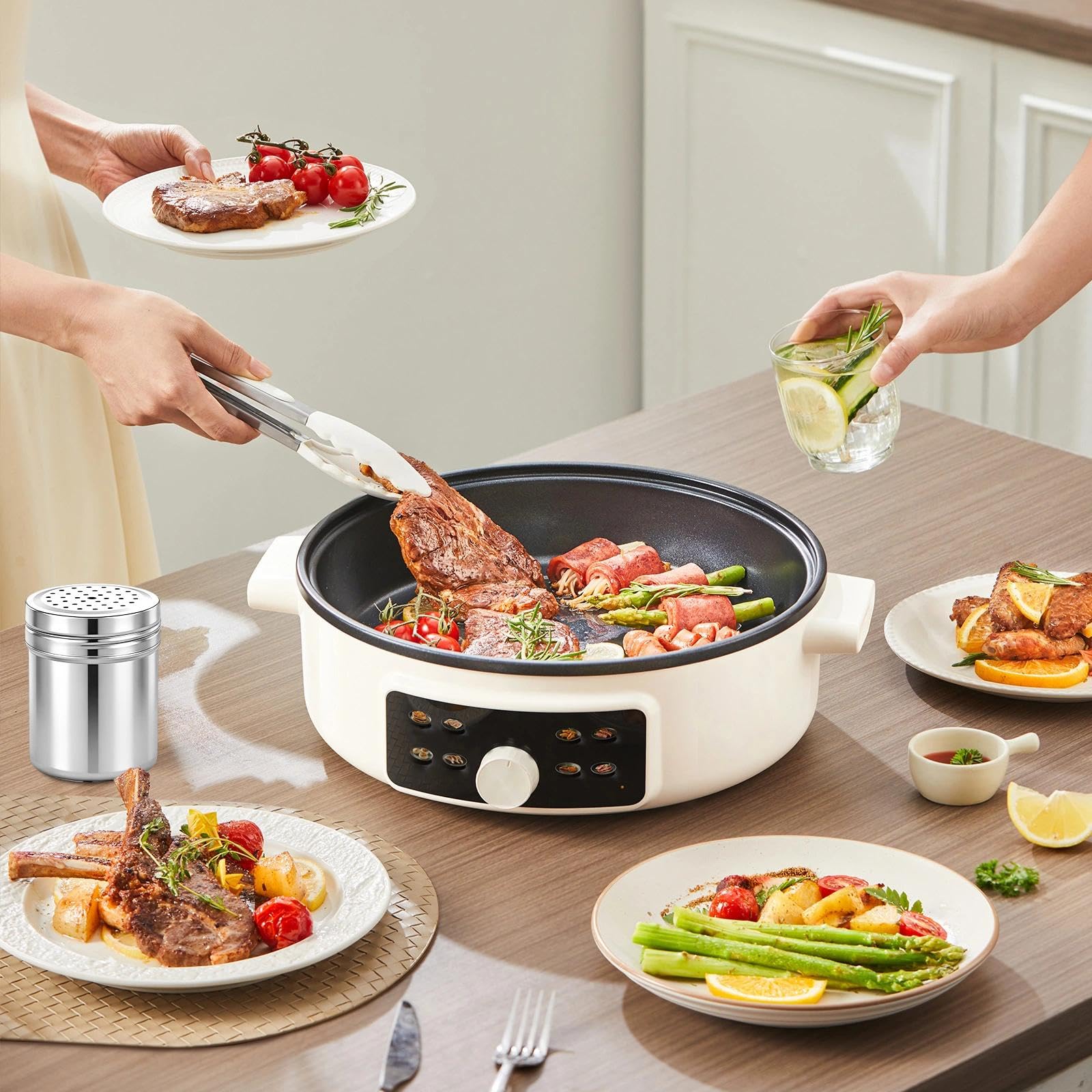 2 Pièces Distributeur D'assaisonnement Polyvalent, Grand Saupoudreuse à Epices, Argent Bouteille D'assaisonnement en Acier Inoxydable,Conception à Trous Complets, pour Sel, Cannelle, Paprika