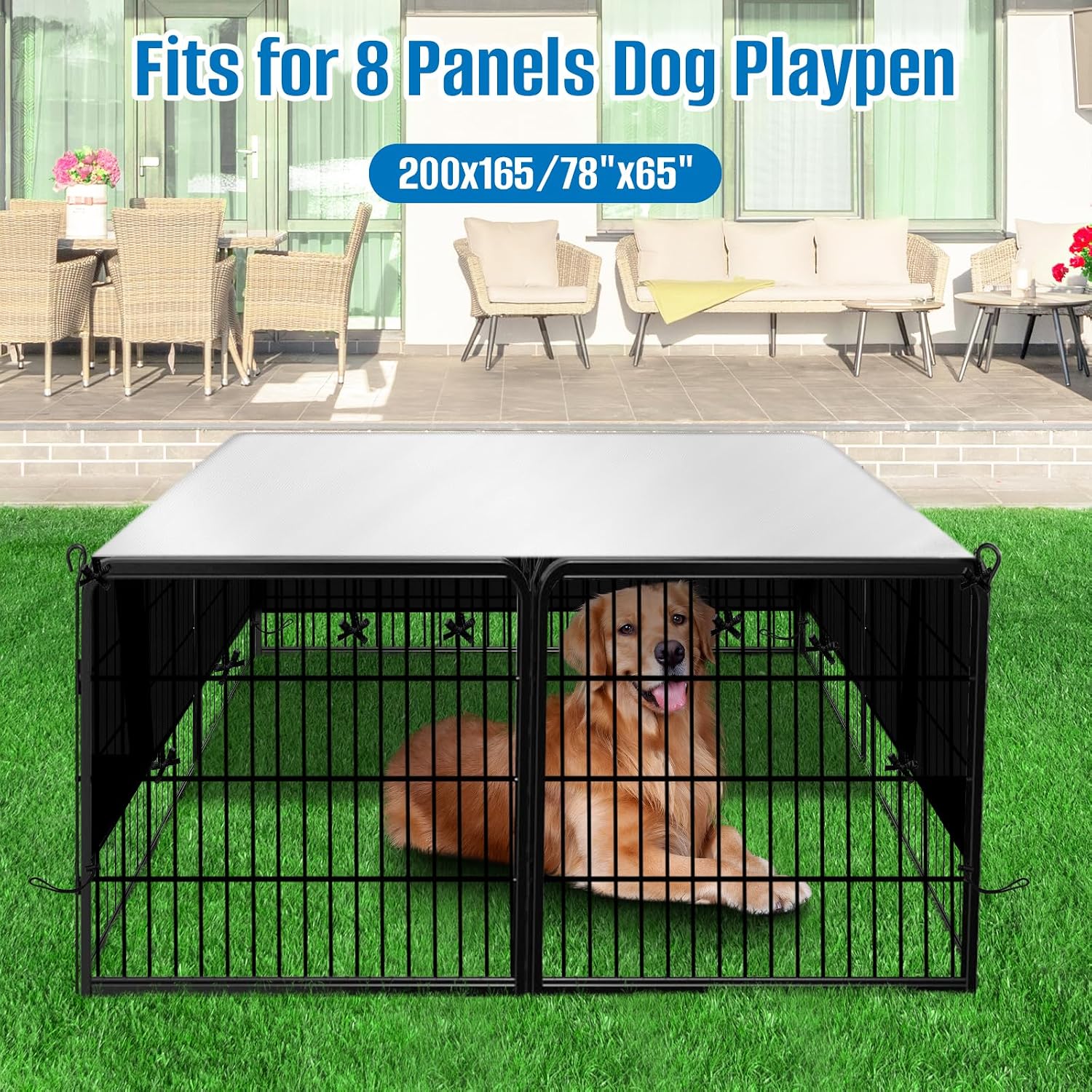 SIRUITON Dog Playpen Cover,Heavy Duty 600D Oxford Fabric
