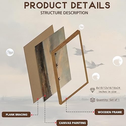 Miniatura 3 de fancynew Arte de pared vintage de pato volador de 8 x 10 pulgadas